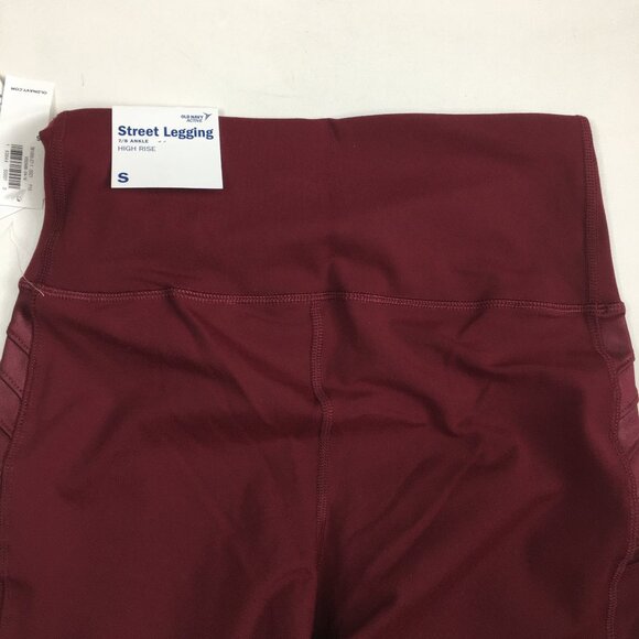 NWT OLD NAVY Bordeaux Go Dry Compression Breathable Street 4way Stretch Leggings - Picture 10 of 12